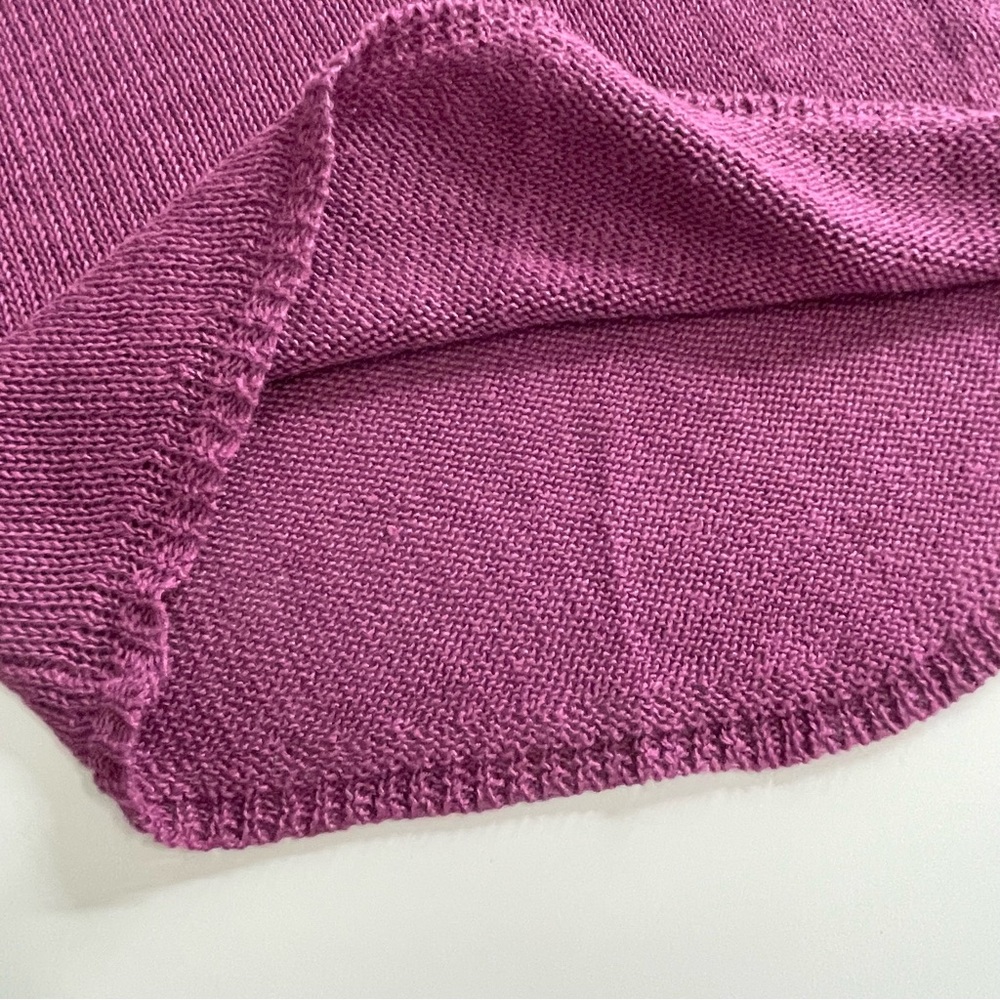J. Jill Lightweight Sweater Roll Tab 3/4 Sleeves in Plumb Size Large - Picture 8 of 12